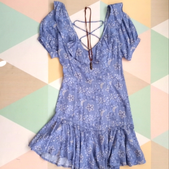 SPELL Celestial Chambray Play Mini Dress M - Picture 1 of 13